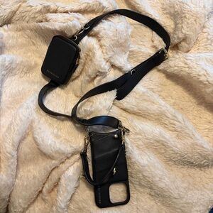 Bandolier Black Leather Phone Accessory Collection (Selling together as a set)